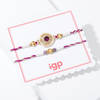 Shop Regal Purple Stone And Pearl Rakhi - Set Of 2