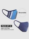 Buy Reversible Cotton Face Mask - Flat Dust Masks - Blue And White