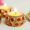 Gift Stone Studded Tea-light Candle Set