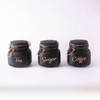 Gift Tea Coffee Sugar Containers - Black - Set Of 3