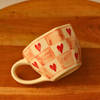 Buy Whimsical Chequered Heart Mug - Single Piece