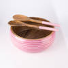 Gift Wooden Salad Bowl And Serving Set - Blush Pink - Single Piece