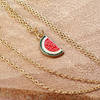 Y2K Charm Pendant Gold Necklace - Emoji - Watermelon - Single Piece Online