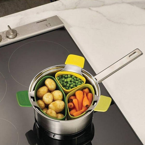 3 Piece Kitchen Steaming Pod Set - Silicone