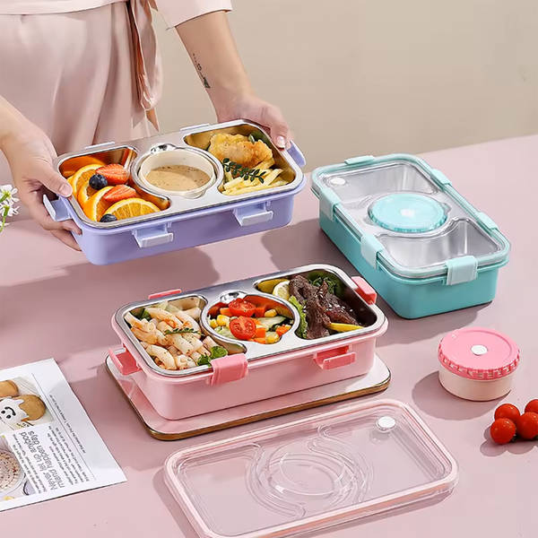 Bento 3 Grid Lunch Box - Assorted - Single Piece