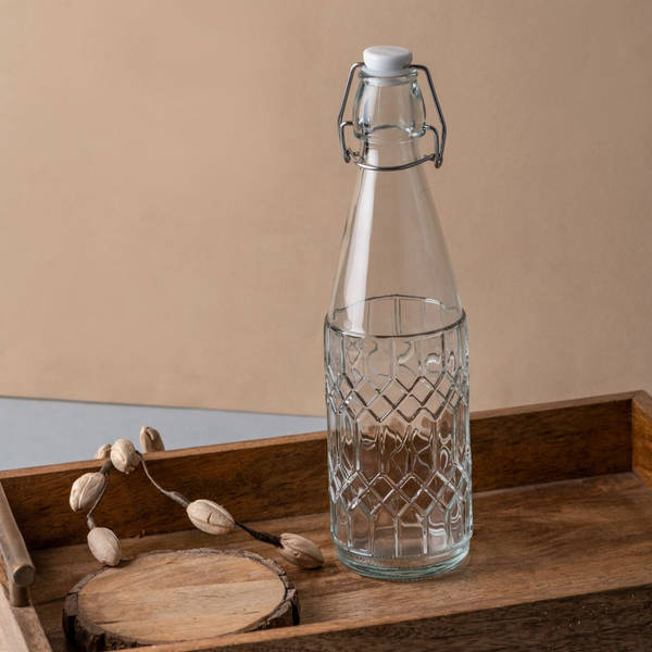 Bottle - Glass Cliptop - Modern Textured - Single Piece