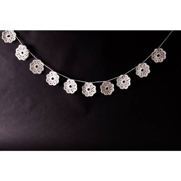 Bunting - Crochet - Star - White - Single Piece