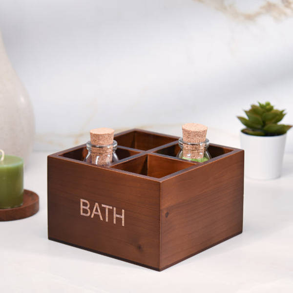 Caddy Or Holder - Wood - Single Piece