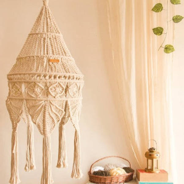 Chandelier - Bohemian - Macrame - Single Piece