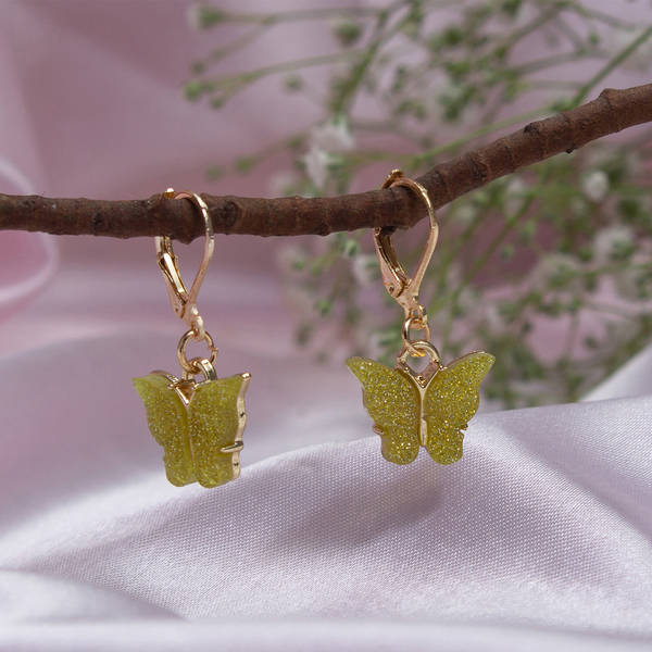 Charming Yellow Butterfly Earrings