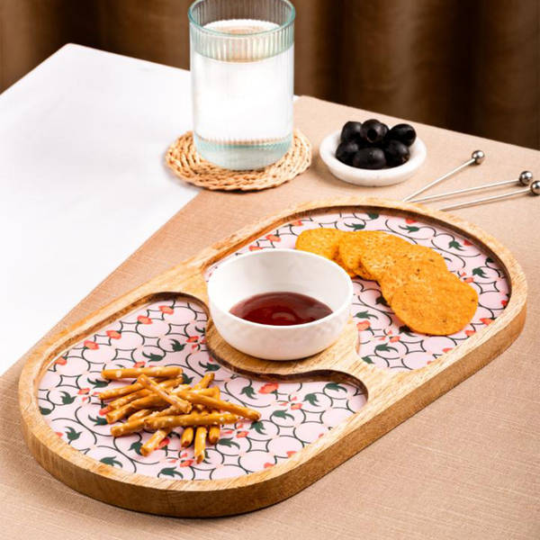 Chip And Dip Platter - Oval - Iris - Single Piece