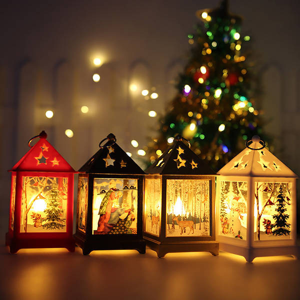 Christmas Hanging Lantern - Assorted - Set Of 2