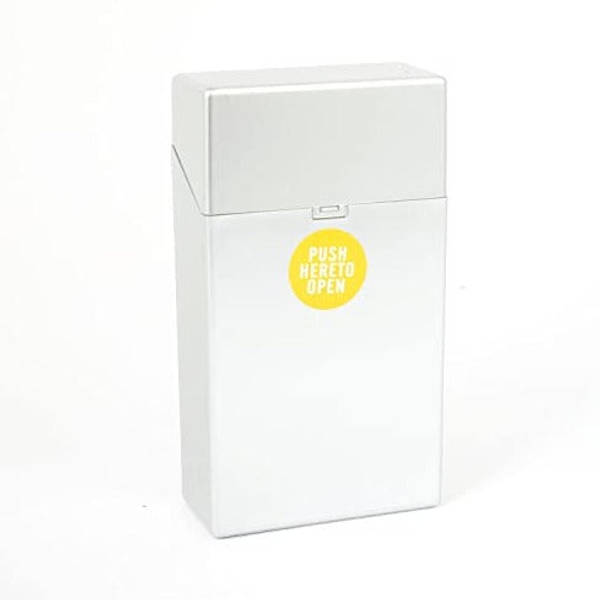 Cigarette Case - Push Button - White - Single Piecce