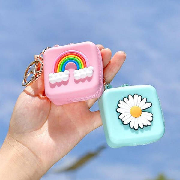 Coin Pouch Silicone Yellow Single Piece