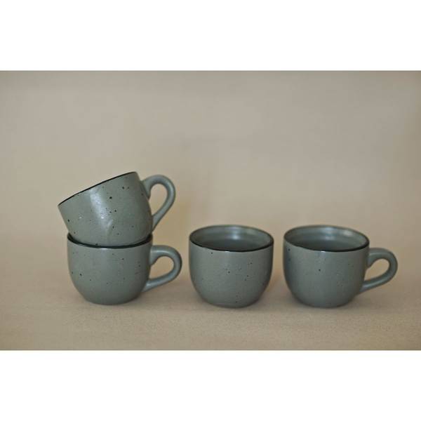 Comet Grey Espresso Tea Cups - Grey - Set Of 4