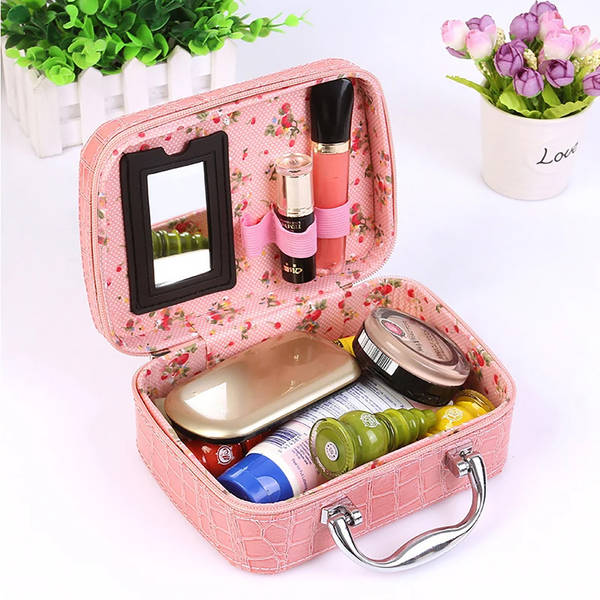 Cosmetic Box With Mirror - Assorted - Single Piece
