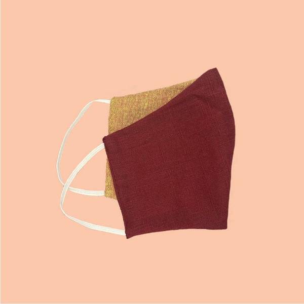 Cotton Face Mask - Reversible - Claret Cross