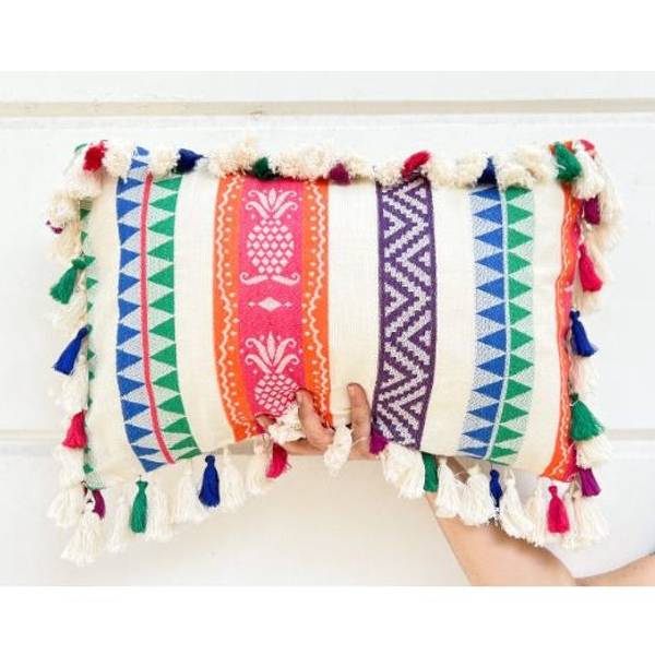 Cushion Cover - Tassels - Multi Color - Single Piece