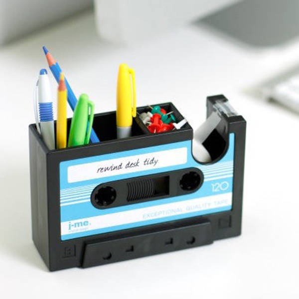 Desk Organizer Rewind Cassette Single Piece