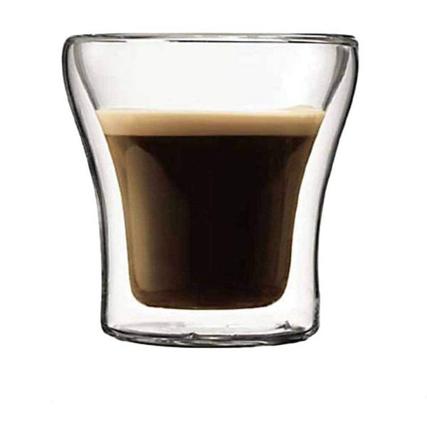 Double Wall Glass - Curve - 200ml - Set Of 4