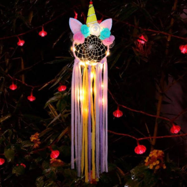 Dreamcatcher With LED Lights - Unicorn - Single Piece