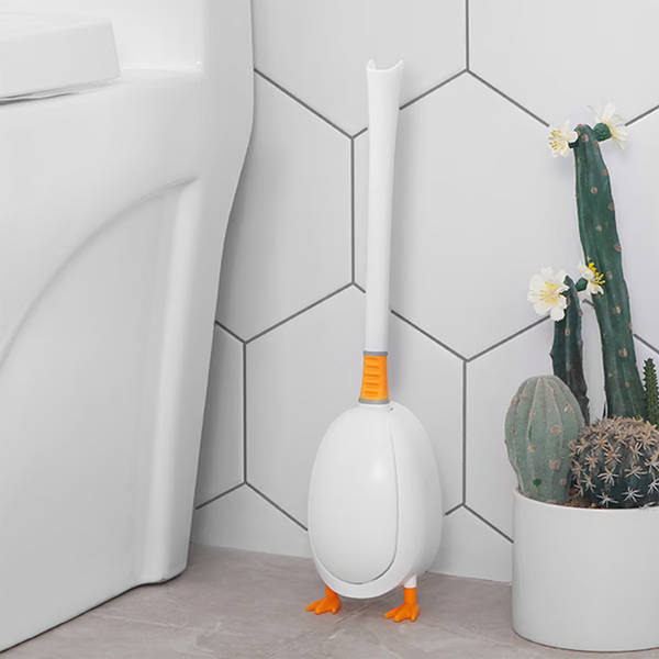 Duck Shaped Toilet Brush With Holder - Assorted - Single Piece