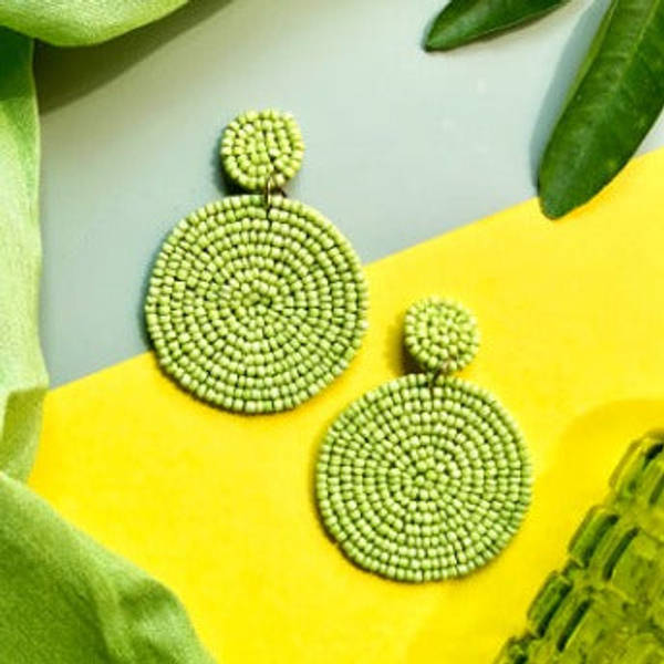 Earrings - Double Trouble - Neon Green