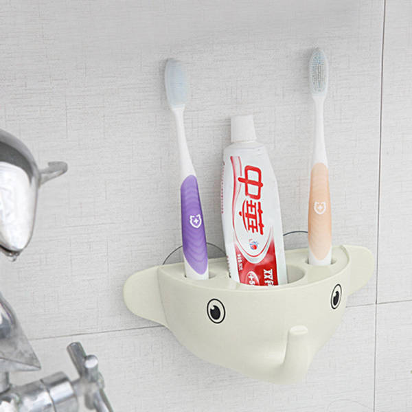 Elephant Toothbrush & Toothpaste Holder - White