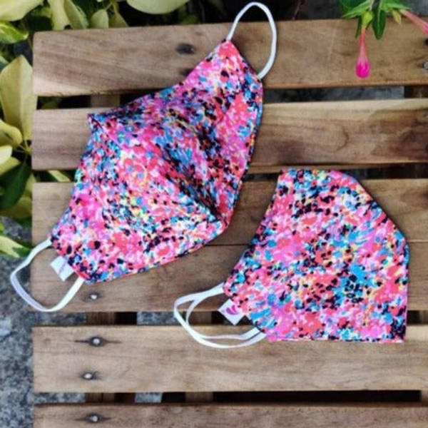 Face Mask - Abstract - Pink And Blue