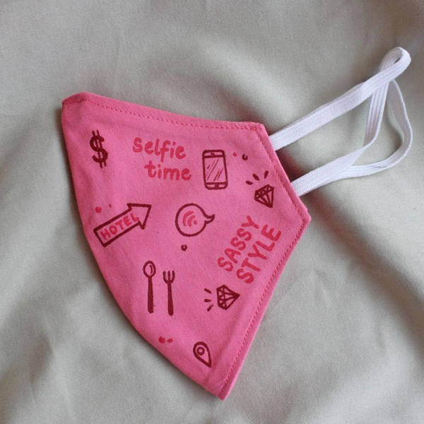 Face Mask - Girl Power Doodle