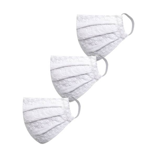 Face Mask - Pleats - Thread Work - Set Of 3