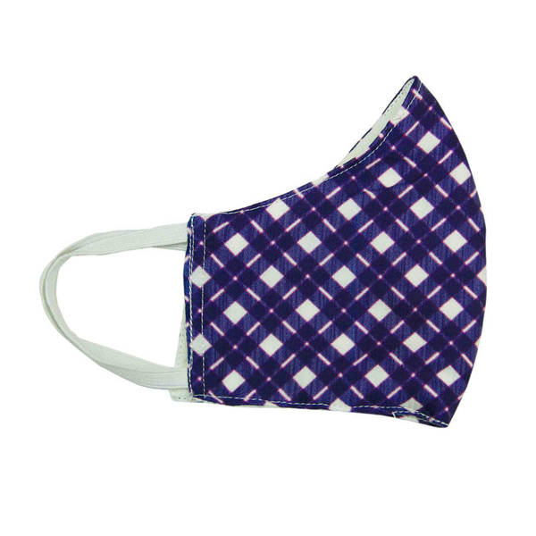 Face Mask - Purple And White Tartan