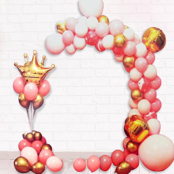 Foil Balloon - Chain - Pink And Gold - Set Of 100