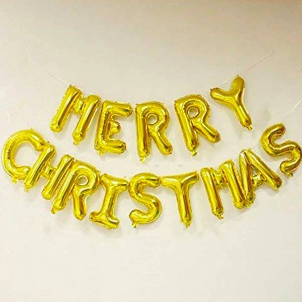 Foil Balloon - Merry Christmas - Gold