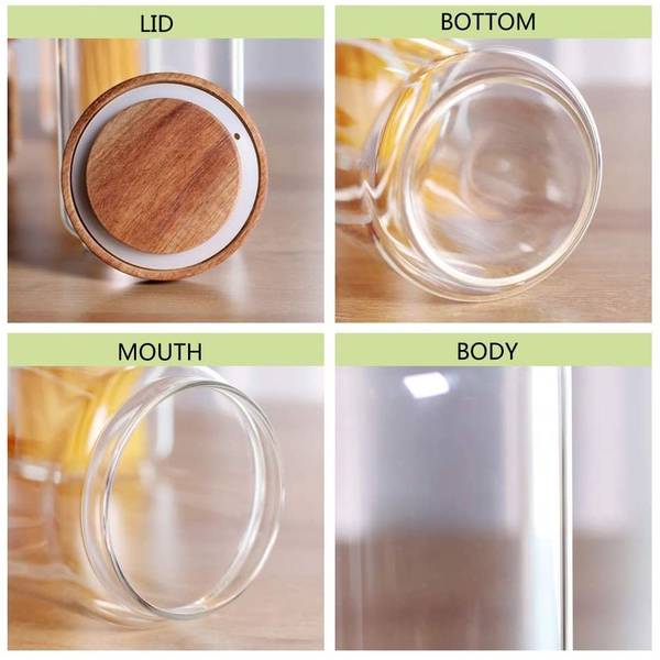 Glass Container With Wooden Lid