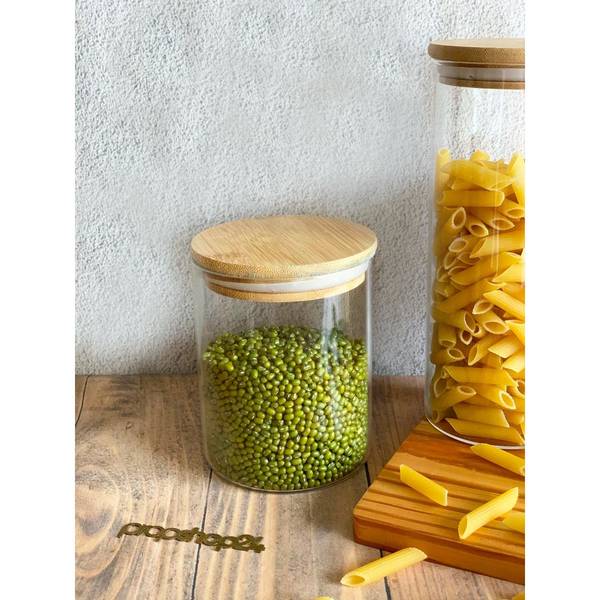 Glass Jar With Bamboo Lid - Single Piece