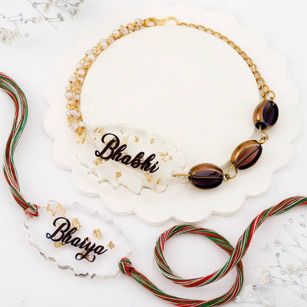 Graceful Bhaiya Bhabhi Resin Rakhi