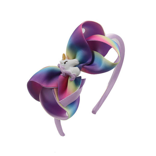 Grossgrain Ribbon Bow - Hairband With Unicorn Charm