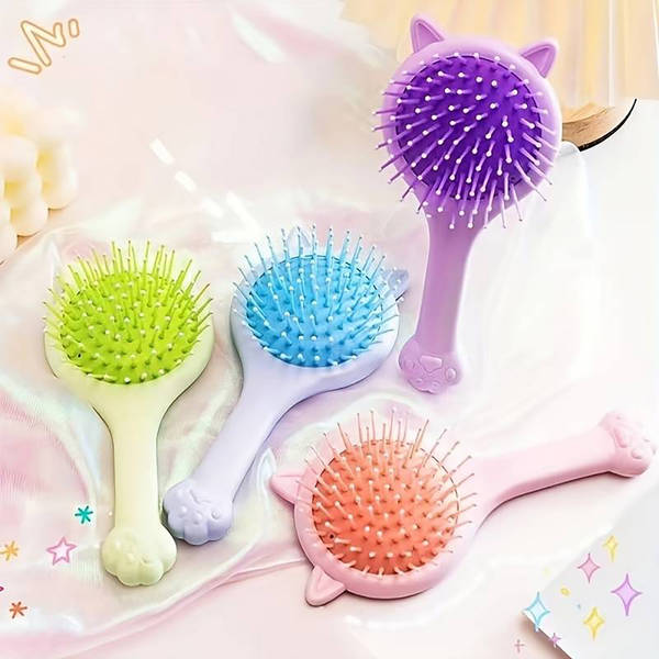 Hair Brush - Cat Paw - Assorted - Single Piece