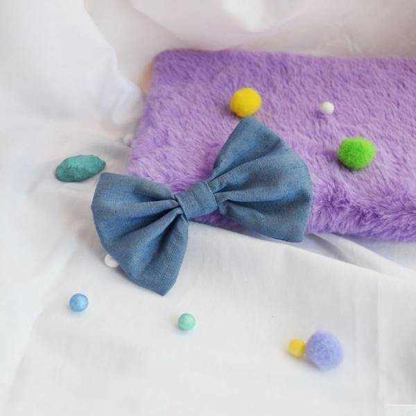Hair Clip - Punch Bow - Not So Denim
