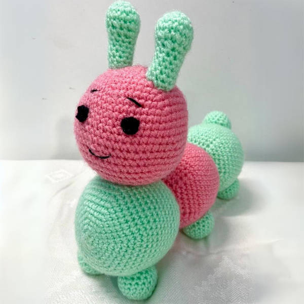 Handmade Crochet Caterpillar Soft Toy - Single Piece