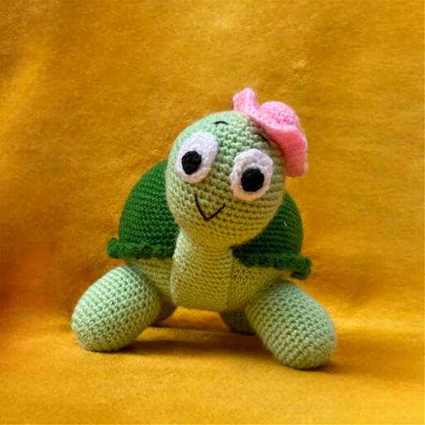 Handmade Crochet Tortoise Soft Toy - Single Piece