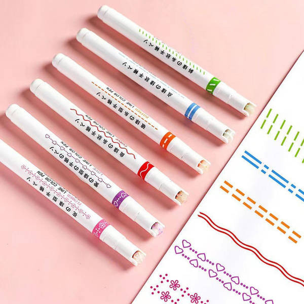 Highlighter Design Pens - Assorted - Set Of 6