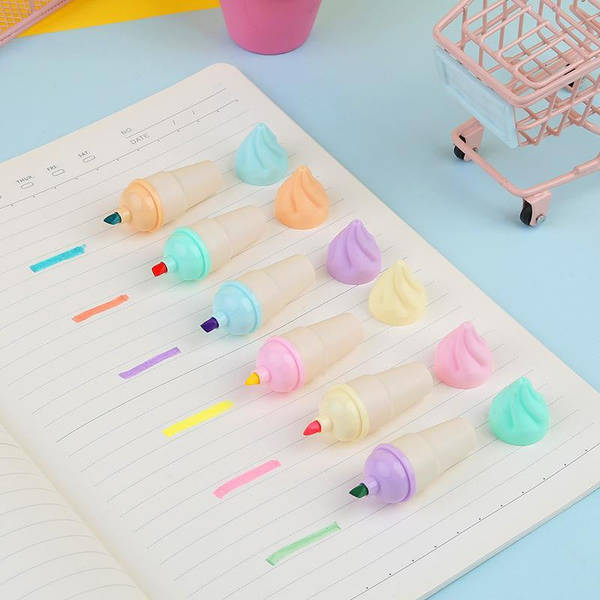 Highlighter - Ice Cream - Cute - Set Of 6