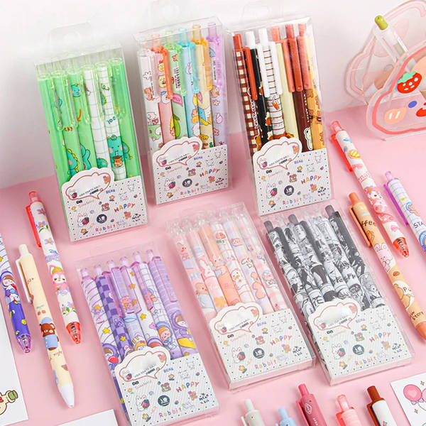 Kawaii Gel Pen Set - Assorted - 6 Pc