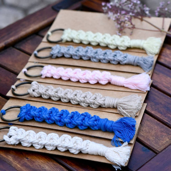 Key Chain - Macrame - Flat - Set Of 5