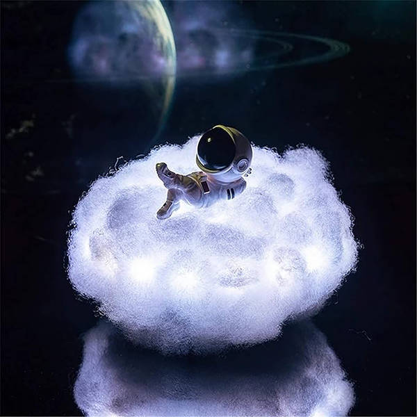 LED Cloud Lamp With Astronaut - Night Light - Single Piece