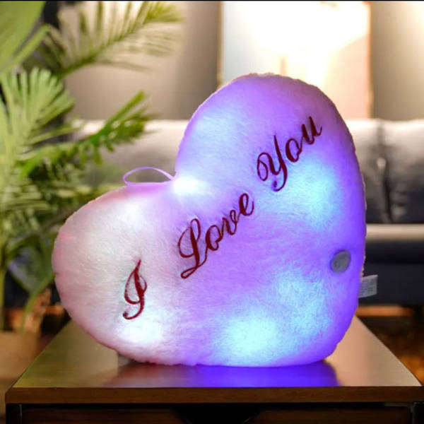 LED Pillow - Heart - I Love You - Single Piece