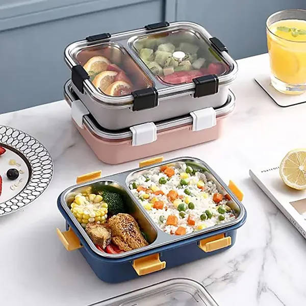 Lunch Box - 2 Compartments - Reheatable - Single Piece
