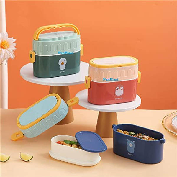 Lunch Box - 2 Tier - Assorted - Single Piece